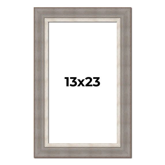13x23 Frame Grey Real Wood Picture Frame Width 2.75 Inches | Interior Frame Depth 0.5 Inches |