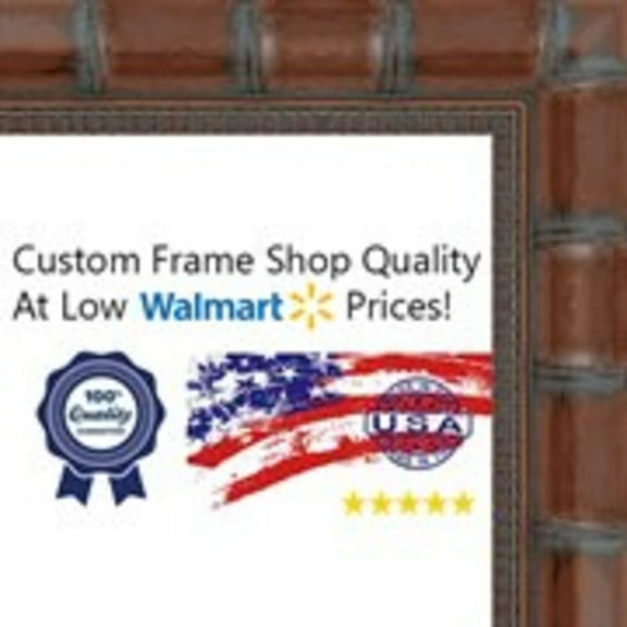 13x24 - 13 x 24 Brown Bamboo Solid Wood Frame with UV Framer's Acrylic & Foam Board Backing - Great