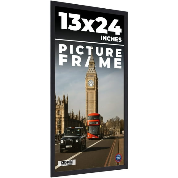 13x24 Frame Black Real Wood Picture Frame Width 0.75 inches | Interior Frame Depth 0.5 inches |