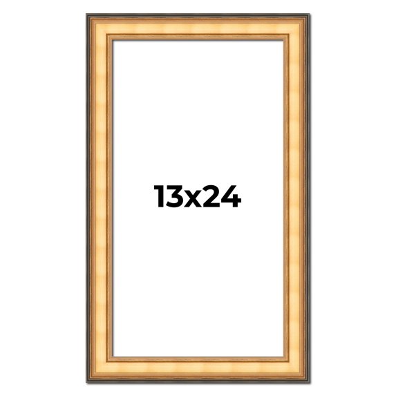 13x24 Frame Gold Plein Aire Solid Wood Picture Frame Width 2 Inches | Interior Frame Depth 0.5