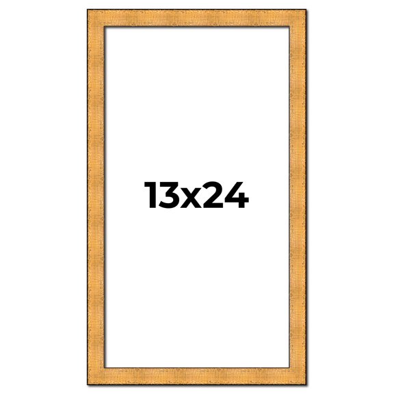 13x24 Frame Gold Rustic Solid Wood Picture Frame | 1.25 Inch Wide Moulding | Rustique Gold