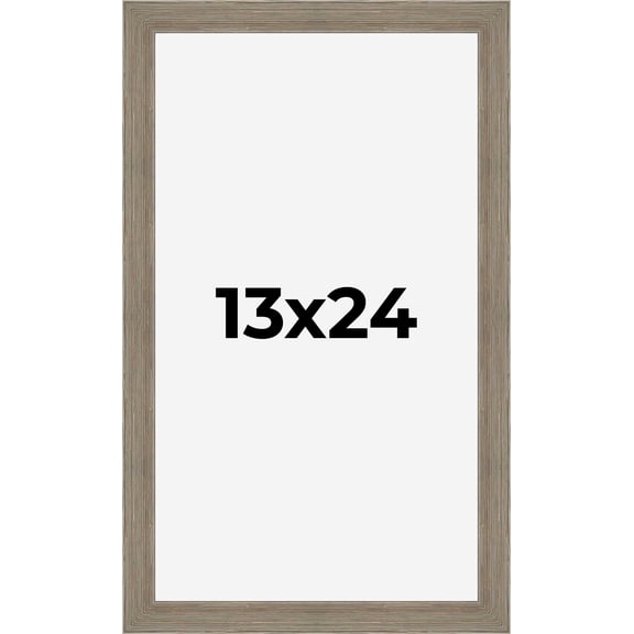 13x24 Frame Gray Barnwood Rustic Solid Wood Picture Frame | 1.5 Inch Moulding Width | Includes UV