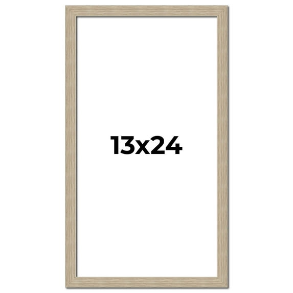 13x24 Frame Grey Solid Wood Picture Frame Width 1 Inches | Interior Frame Depth 0.5 Inches |