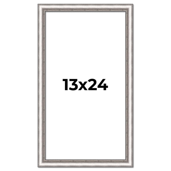 13x24 Frame Silver Real Wood Picture Frame Width 1.25 Inches | Interior Frame Depth 0.5 Inches |