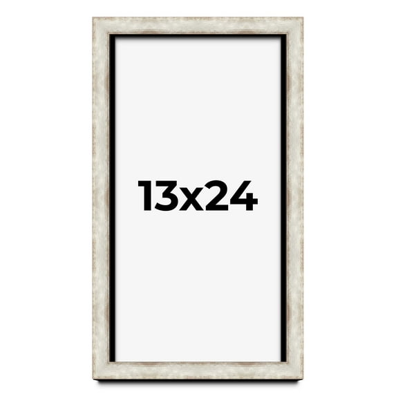 13x24 Shadow Box Frame Silver | 1.625 Inches Deep Real Wood Contemporary Shadowbox Display Frame |