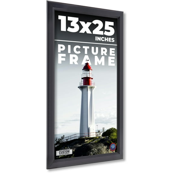 13x25 Frame Black Passaggi Solid Wood Picture Frame Width 1.5 Inches | Interior Depth 0.5 Inches |