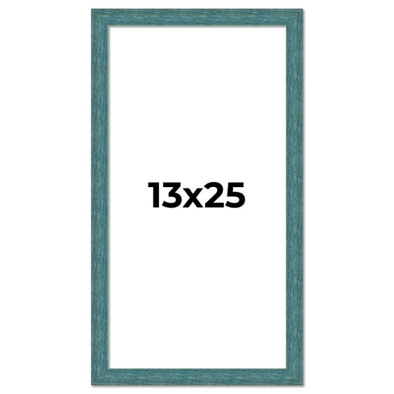 13x25 Frame Blue Rustic Barnwood Solid Wood Picture Frame Width 1.25 Inches | Interior Depth 0.5