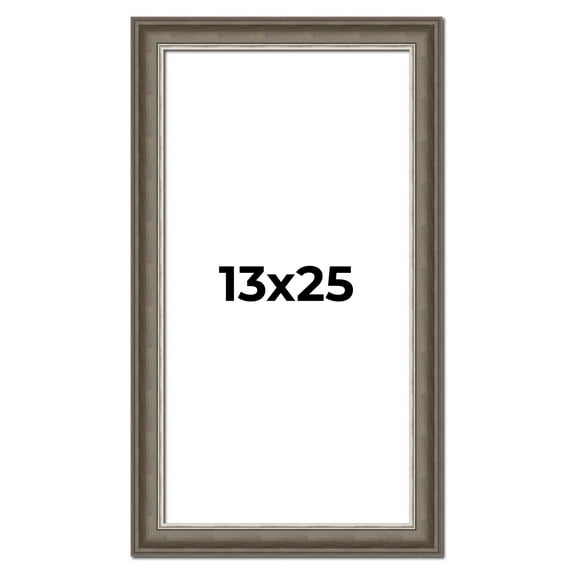 13x25 Frame Brown Solid Wood Picture Frame | 1.75 Inch Moulding Width | Austin Frame Complete with
