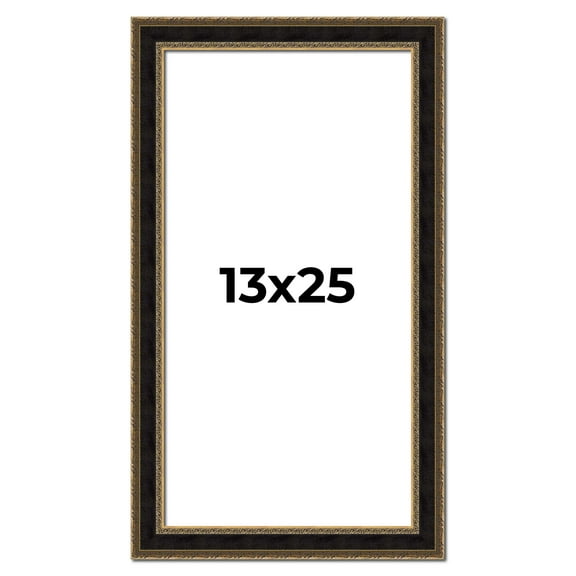 13x25 Frame Gold Antique Vintage Sold Wood Picture Frame | 1.75 Inch Moulding Width | Interior
