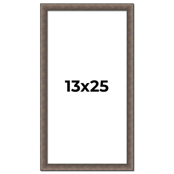 13x25 Frame Silver Real Wood Picture Frame Width 1.25 Inches | Interior Frame Depth 0.5 Inches |