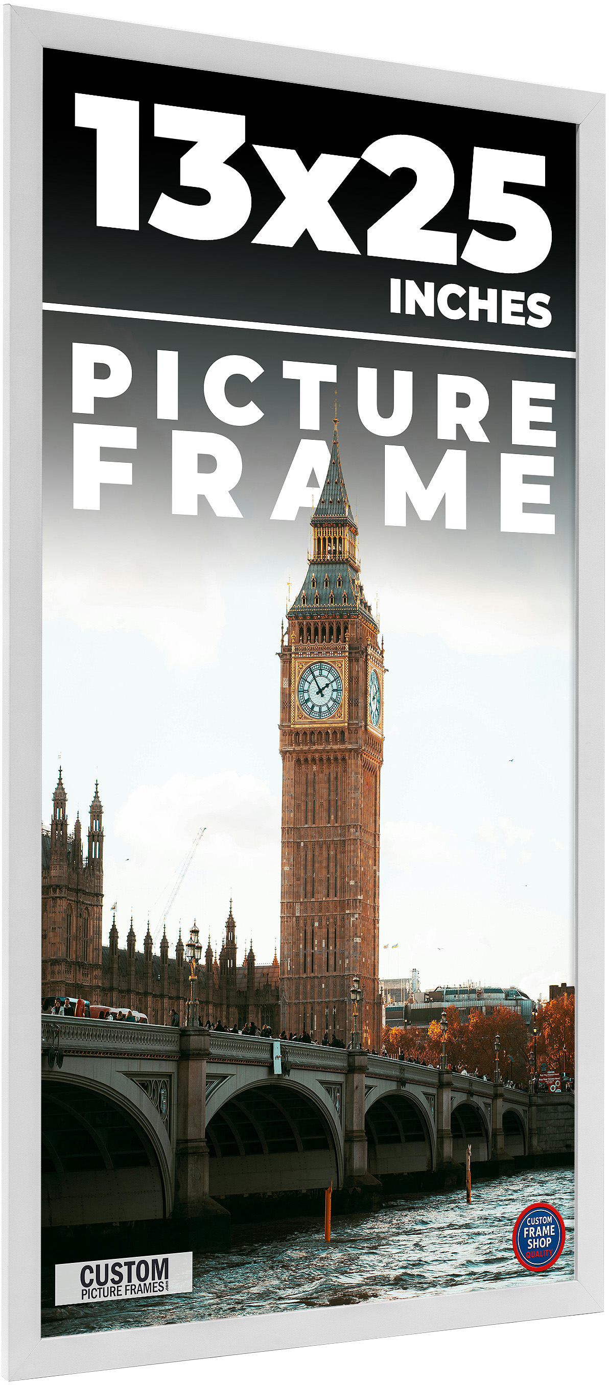 13x25 Frame White Real Wood Picture Frame Width 0.75 inches | Interior ...