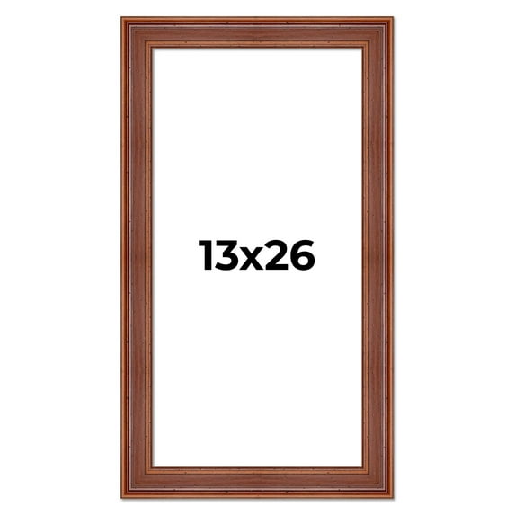 13x26 Frame Brown Old Farmhouse Waxed Board 2" Wide Wood Frame Width 2 Inches | Interior Depth 0.5