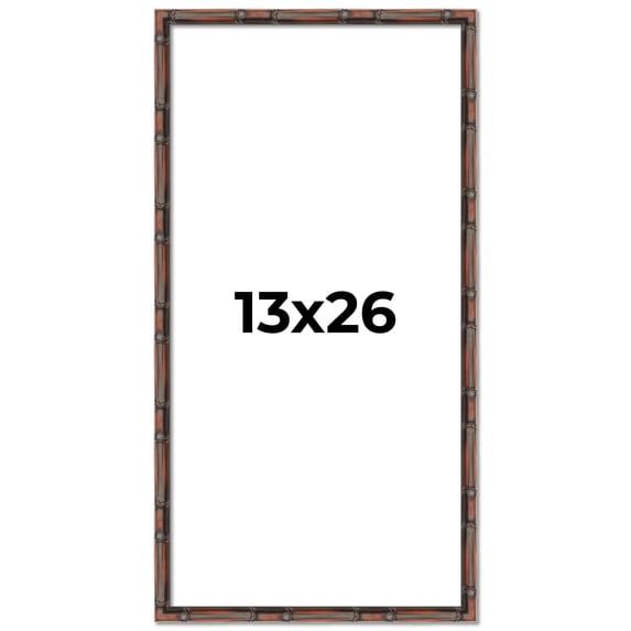 13x26 Frame Brown Bamboo with Dark Coffee/Walnut Finish | Solid Wood Picture Frame Width 0.75