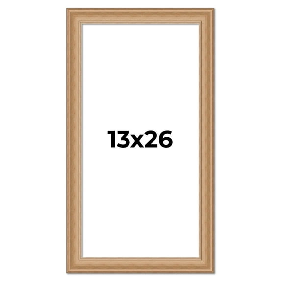 13x26 Frame Charleston Honey Brown Solid Wood Picture Frame Width 1.75 Inches | Interior Depth 0.5