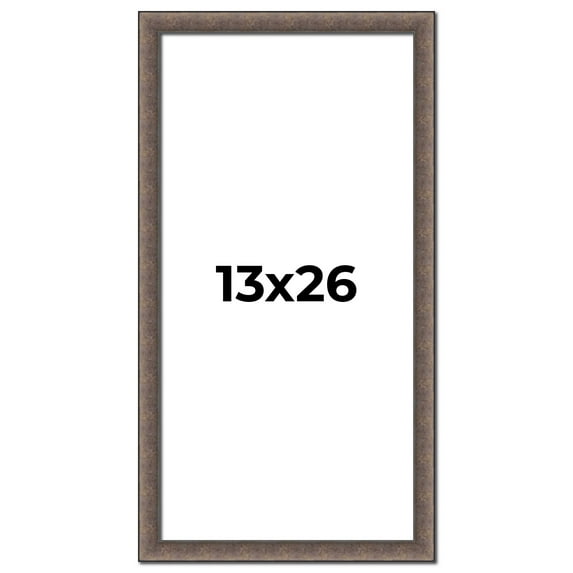 13x26 Frame Silver Real Wood Picture Frame Width 1.25 Inches | Interior Frame Depth 0.5 Inches |