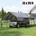 thumbnail image 1 of 13x26x11.4 ft  Metal Carport Heavy Duty Reinforced Frame with Anchors Easy Assembly All-Weather for Pickup Trucks, Boats, RVs, Tractors, Reinforced Frame with Anchors, 1 of 8