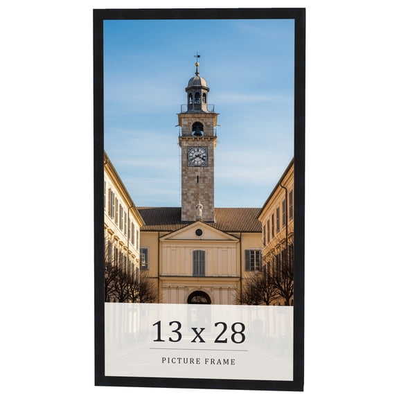 13x28 Frame Black Real Wood Picture Frame Width 0.75 inches | Interior Frame Depth 0.5 inches |