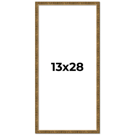 13x28 Frame Gold Kingsley Distressed Solid Wood Picture Frame Width 0.75 Inches | Interior Frame