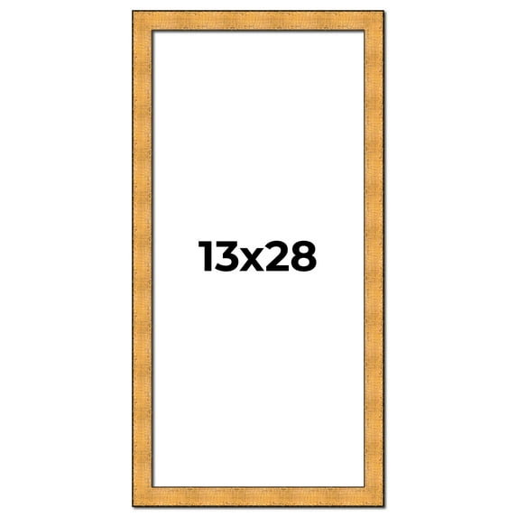 13x28 Frame Gold Rustic Solid Wood Picture Frame | 1.25 Inch Wide Moulding | Rustique Gold