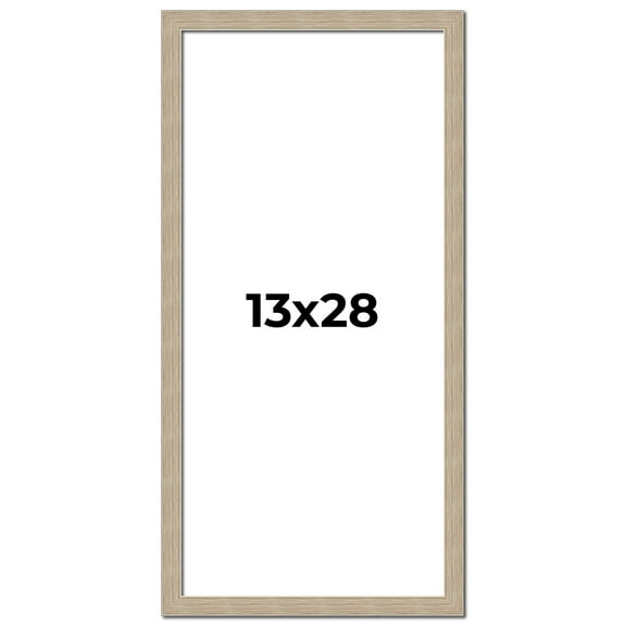 13x28 Frame Grey Solid Wood Picture Frame Width 1 Inches | Interior Frame Depth 0.5 Inches |