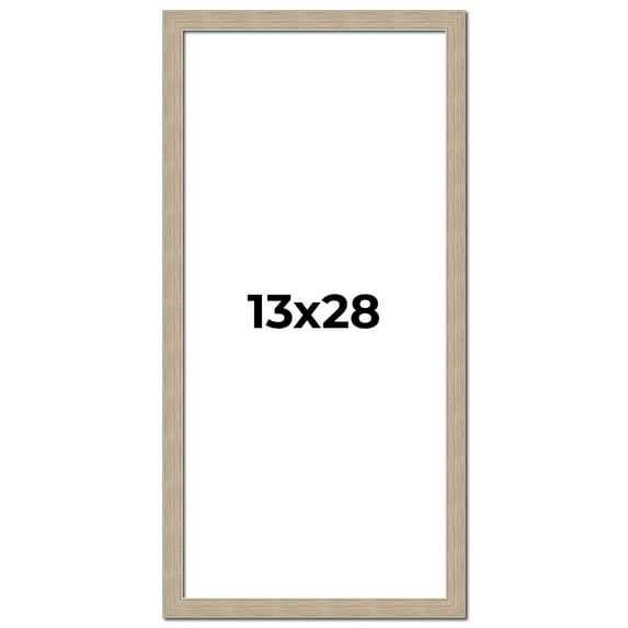 13x28 Frame Grey Solid Wood Picture Frame Width 1 Inches | Interior Frame Depth 0.5 Inches |