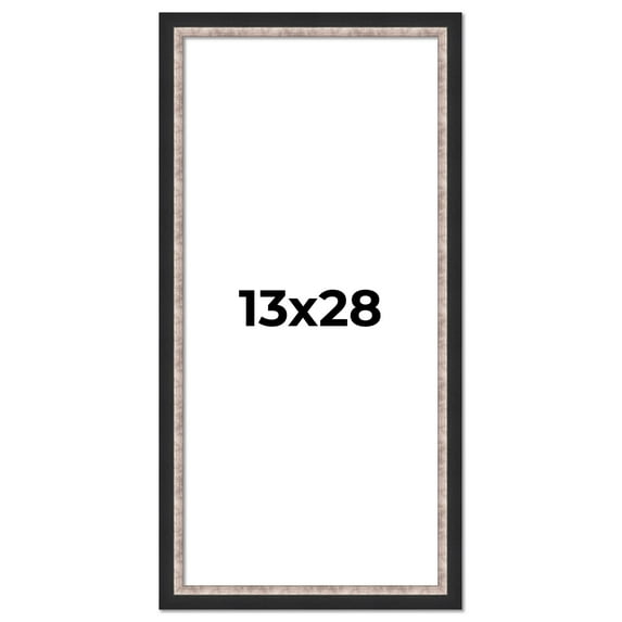 13x28 Frame Silver Real Wood Picture Frame Width 1.25 Inches | Interior Frame Depth 0.75 Inches |