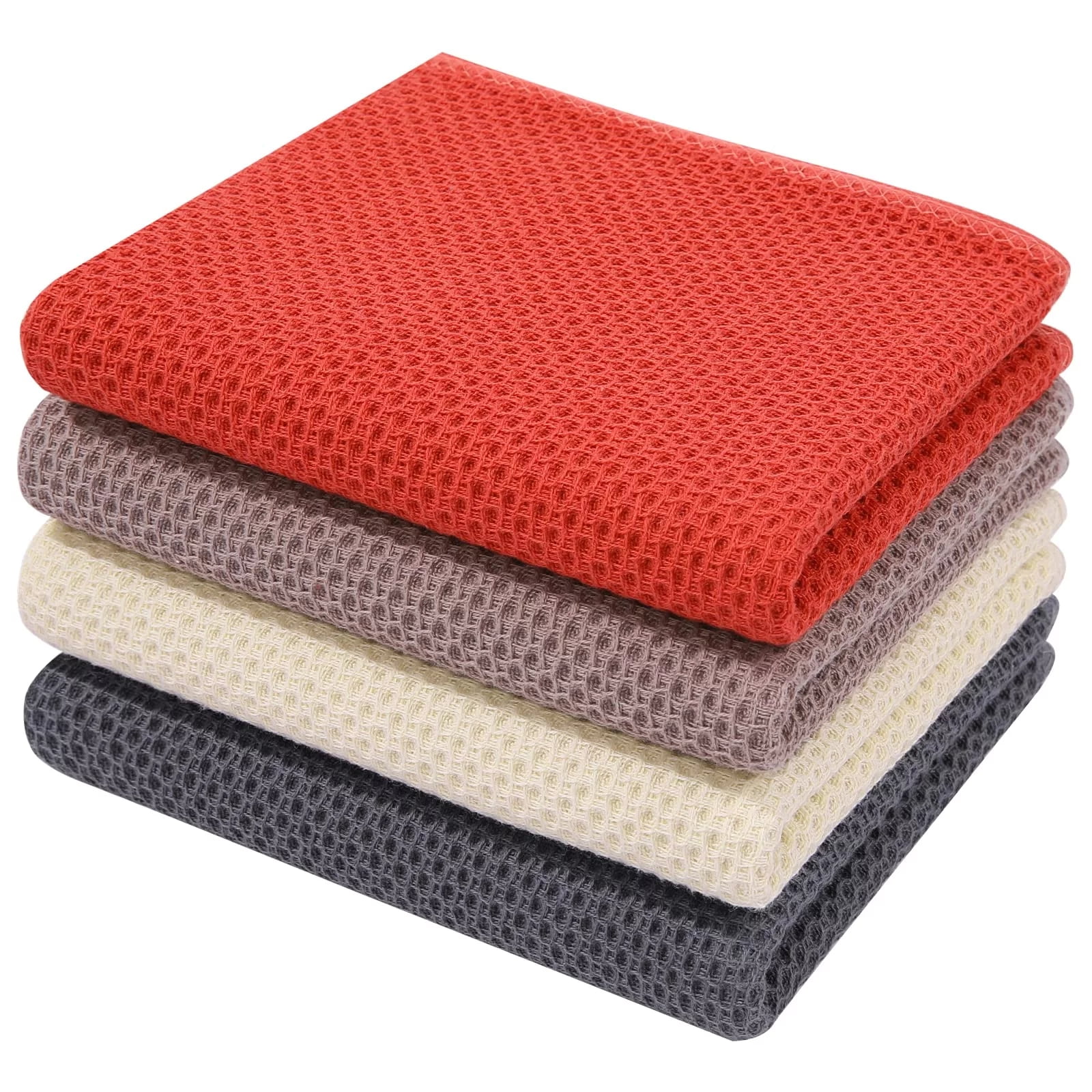Smiry 100 Cotton Waffle Weave Dishwashing Towels Ultra Soft Quick Drying 13x28 Inches 4 Pack Mixed Color Walmart