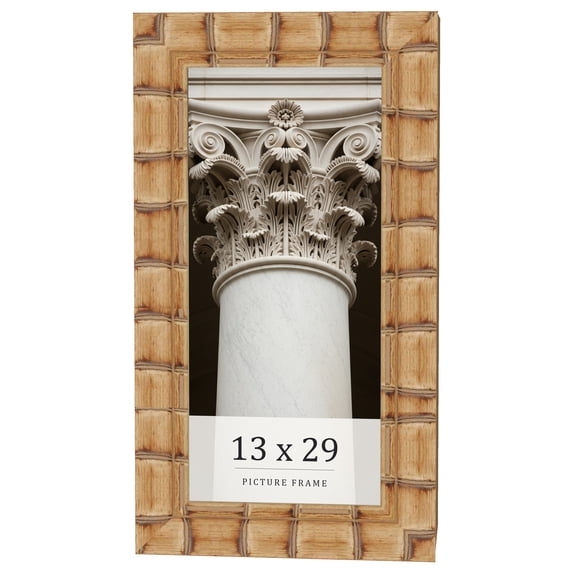 13x29 Frame Beige Real Wood Picture Frame Width 3 inches | Interior Frame Depth 0.5 inches |