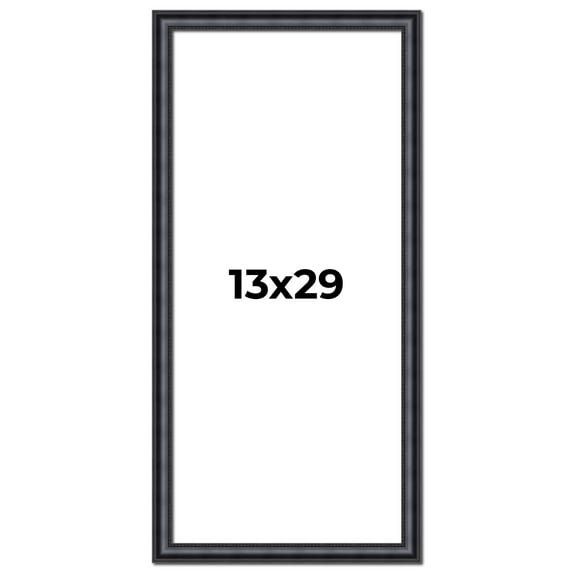 13x29 Frame Black Real Wood Picture Frame Width 1.25 inches | Interior Frame Depth 0.5 inches |