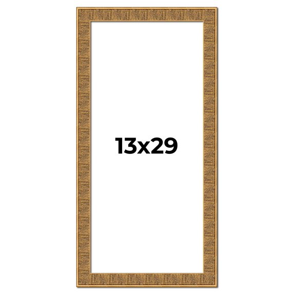 13x29 Frame Black and Gold Distressed Solid Wood Sonoma Picture Frame | 1.625 Inch Moulding Width |
