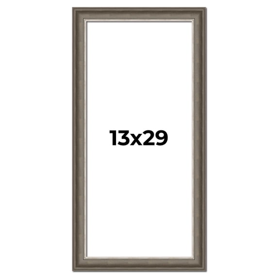 13x29 Frame Brown Solid Wood Picture Frame | 1.75 Inch Moulding Width | Austin Frame Complete with