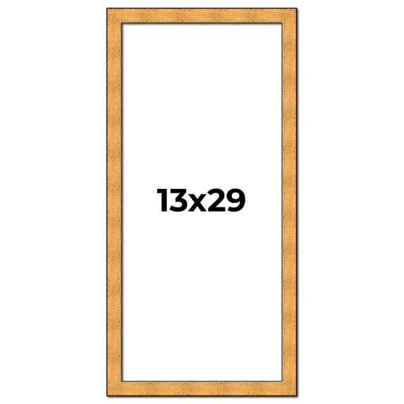13x29 Frame Gold Rustic Solid Wood Picture Frame | 1.25 Inch Wide Moulding | Rustique Gold