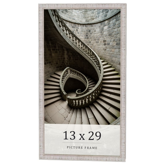 13x29 Frame White Real Wood Picture Frame Width 0.75 inches | Interior Frame Depth 0.5 inches |