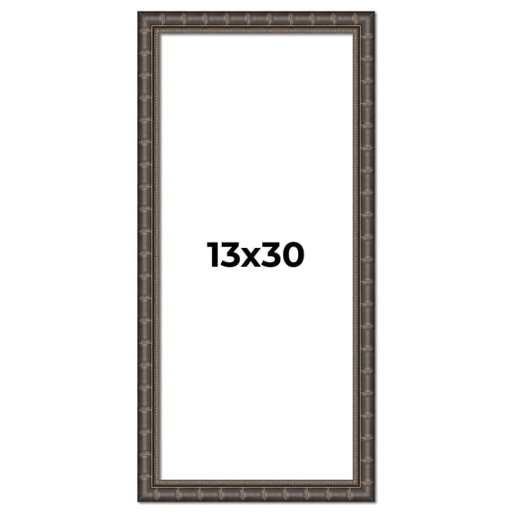 13x30 Frame Black Bamboo Solid Wood Picture Frame Width 1.5 Inches | Interior Frame Depth 0.5