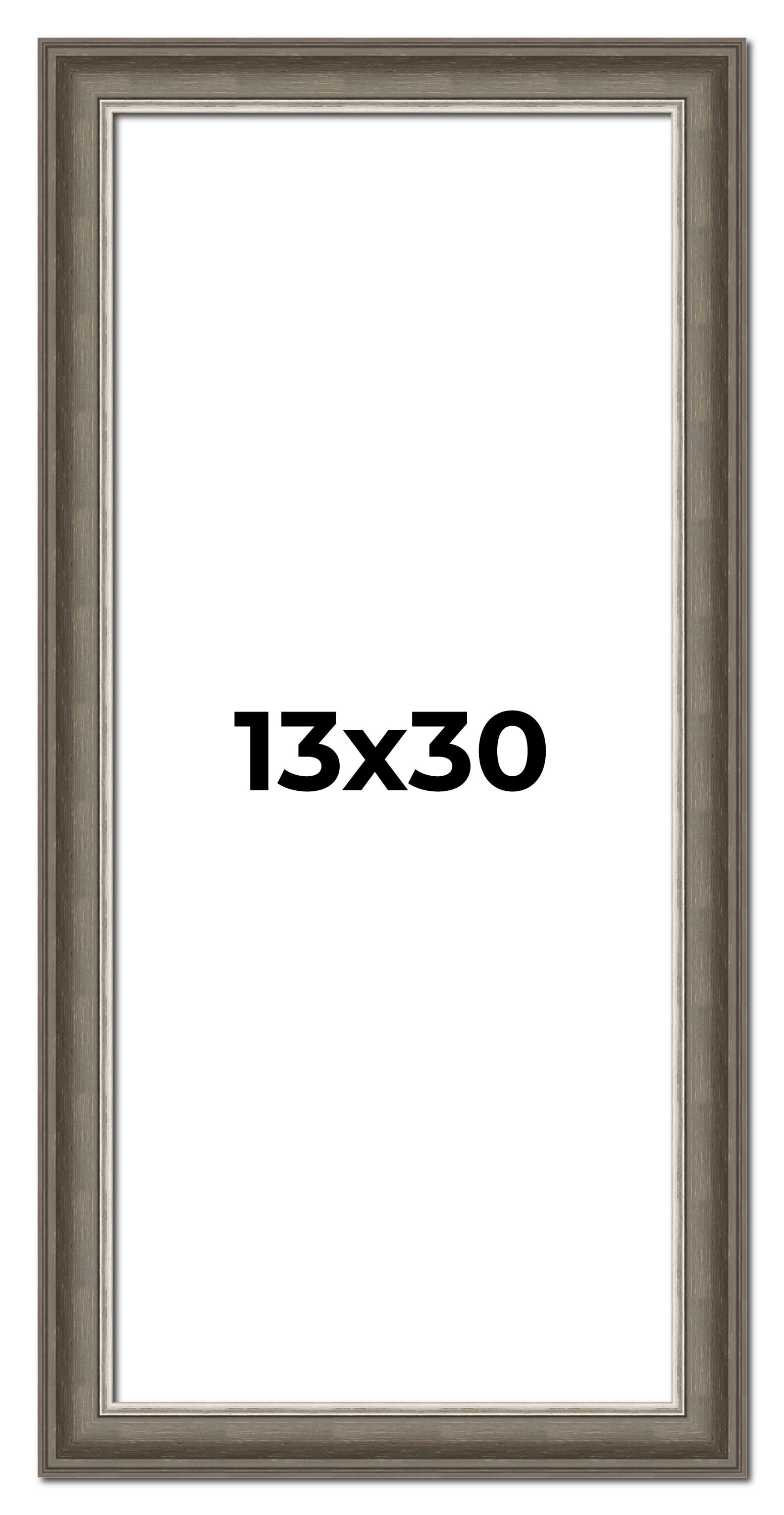 13x30 Frame Brown Solid Wood Picture Frame | 1.75 Inch Moulding Width ...