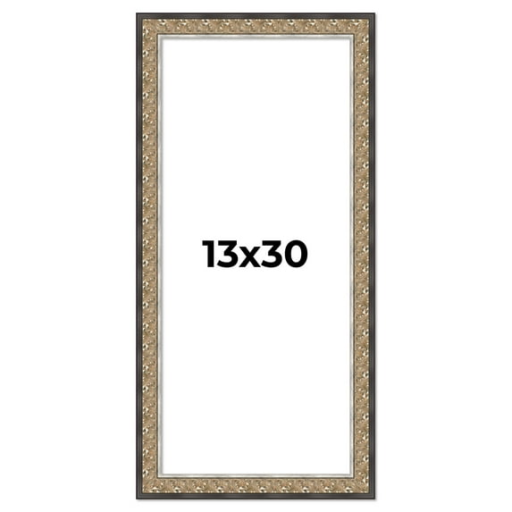 13x30 Frame Silver Real Wood Picture Frame Width 1.75 Inches | Interior Frame Depth 0.5 Inches |