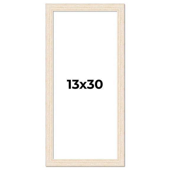 13x30 Frame White Real Wood Picture Frame Width 1.5 inches | Interior Frame Depth 0.5 inches | Barn