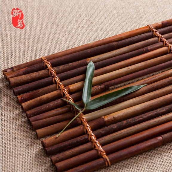 13x30cm Handwoven Purple Bamboo Tea Mat Dry Tea Table Pad