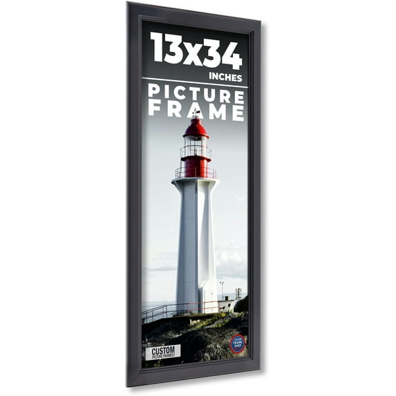 13x34 Frame Black Passaggi Solid Wood Picture Frame Width 1.5 Inches | Interior Depth 0.5 Inches |