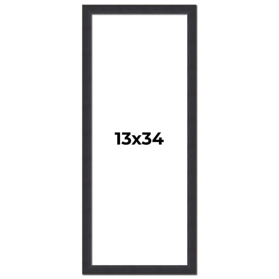 13x34 Frame Black Real Wood Picture Frame Width 1.25 Inches | Interior Frame Depth 0.5 Inches |