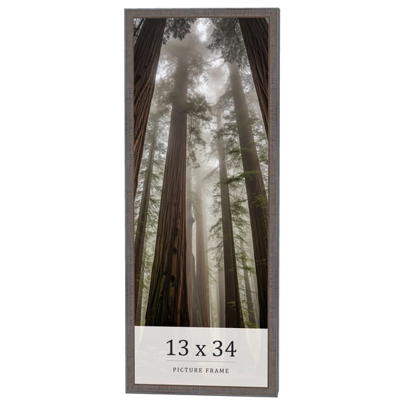 13x34 Frame Blue Kingsley Pewter Solid Wood Picture Frame Width 0.75 Inches |Interior Depth 0.5