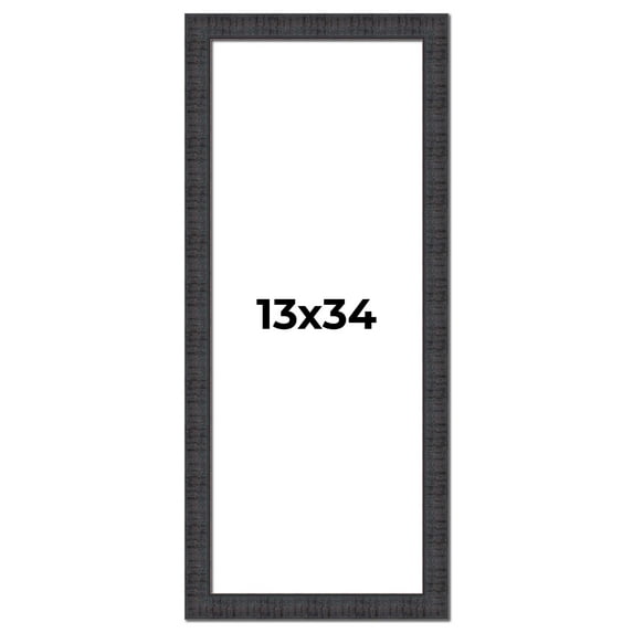 13x34 Frame Brown Rustic Solid Wood Picture Frame 1.5 Inches Wide | Interior Frame Depth 0.5 Inches