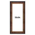 thumbnail image 1 of 13x34 Frame Brown Walnut Gold Ornate Trim Solid Wood Plein Air Picture Frame | 3 Inch Moulding, 1 of 8