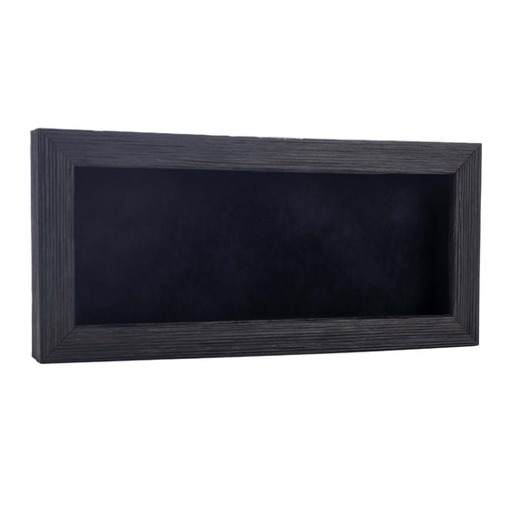 13x34 Shadow Box Frame Barnwood Black Wood | With a 1" Usable Display Depth | Includes a Black Real