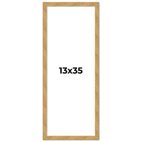 13x35 Frame Beige Real Wood Picture Frame Width 1.25 inches | Interior Frame Depth 0.5 inches |