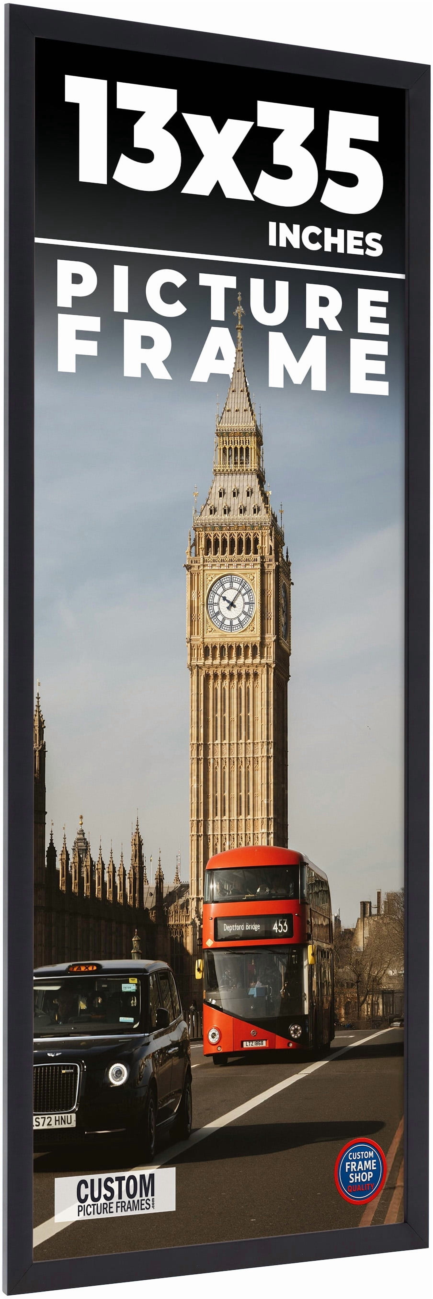 13x35 Frame Black Real Wood Picture Frame Width 0.75 inches | Interior ...