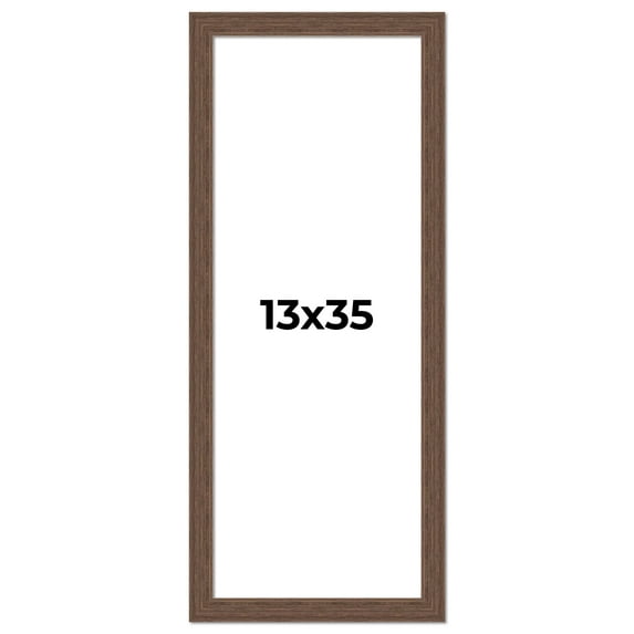 13x35 Frame Brown Farmhouse Solid Wood Picture Frame Width 1.5 Inches | Interior Frame Depth 0.5