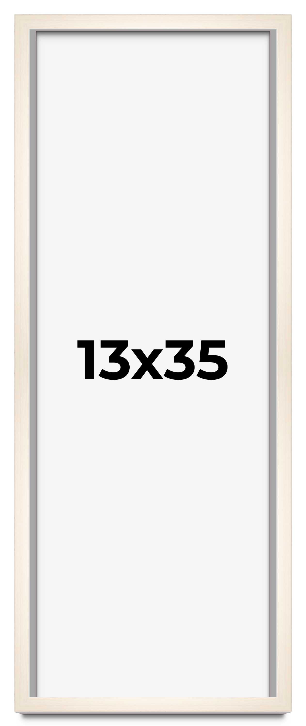 13x35 Frame White Wash Solid Wood Picture Frame | 0.75 Inch Moulding ...