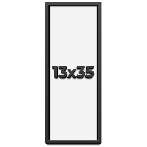 13x35 Shadow Box Frame Black | 1 inches Deep Real Wood Contemporary Shadowbox Display Frame | UV
