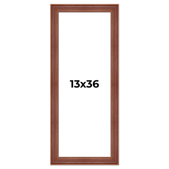 13x36 Frame Brown Old Farmhouse Waxed Board 2" Wide Wood Frame Width 2 Inches | Interior Depth 0.5